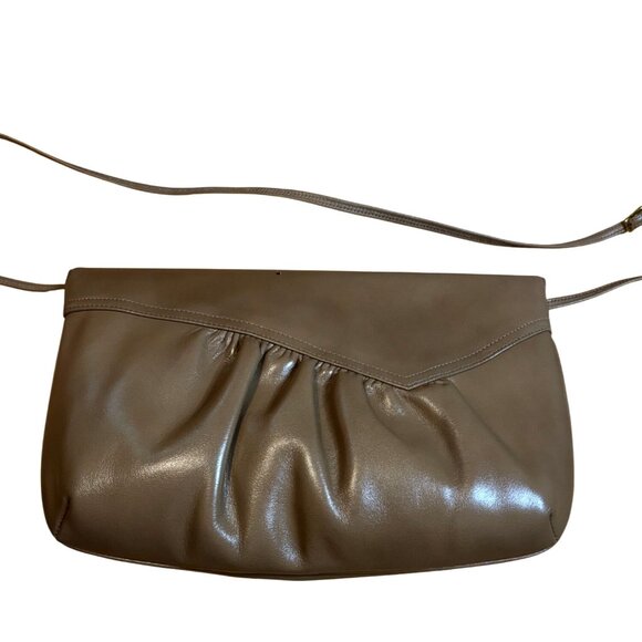 Vintage Morris Moskowitz Crossbody Clutch Bag Brown Genuine Leather Retro - Picture 2 of 8